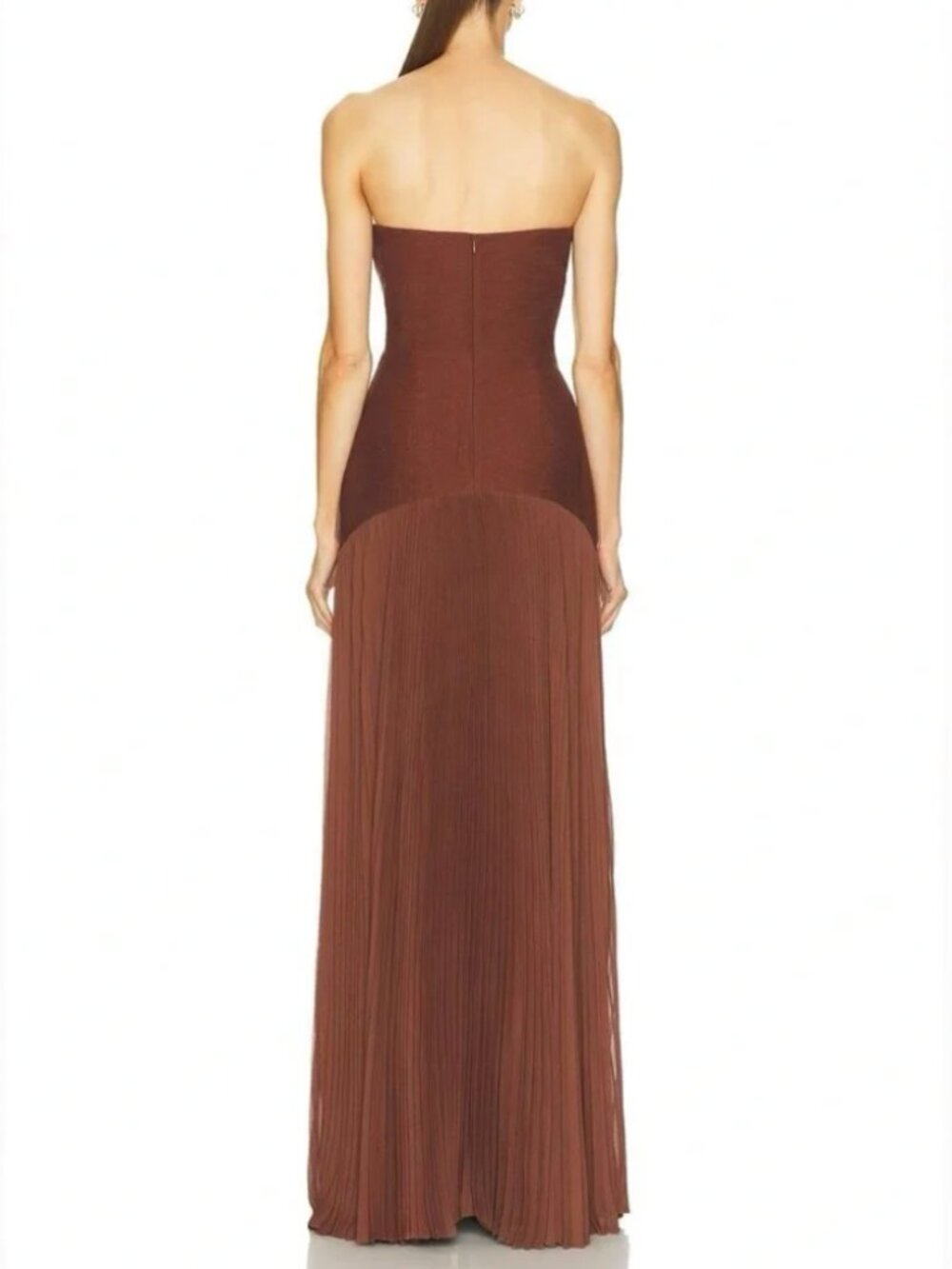 Alexis Strapless Brown Maxi Dress - Picture 4 of 13